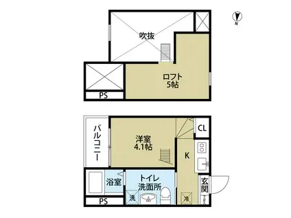 EL CIELO(1K/2階)の間取り写真