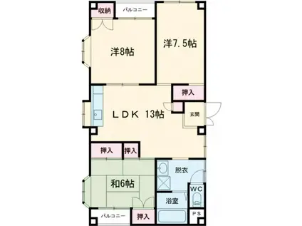 セラみなみ(3LDK/3階)の間取り写真