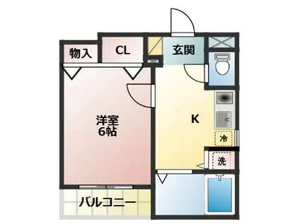 エクセルハイツIII番館(1K/1階)の間取り写真