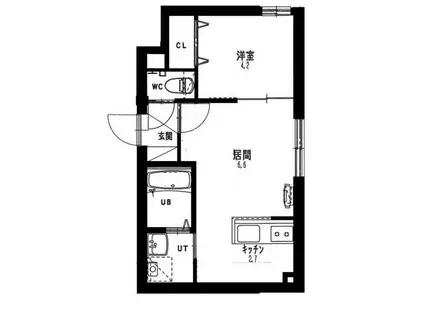 アンベリーテ澄川(1LDK/3階)の間取り写真