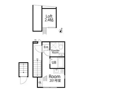 LANI EKAHI田園調布(ワンルーム/2階)の間取り写真