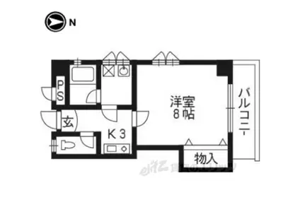 ツインプラザ(1K/4階)の間取り写真