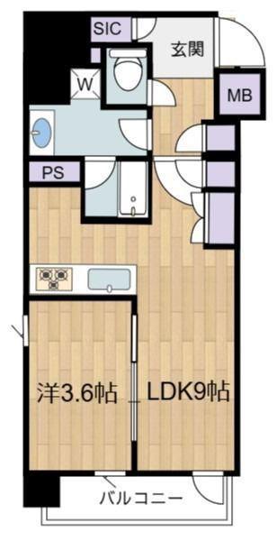 サンウッド錦糸町フラッツ(1LDK/11階)の間取り写真