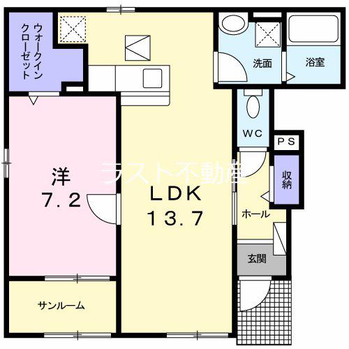 HOUSE・8(1LDK/1階)の間取り写真