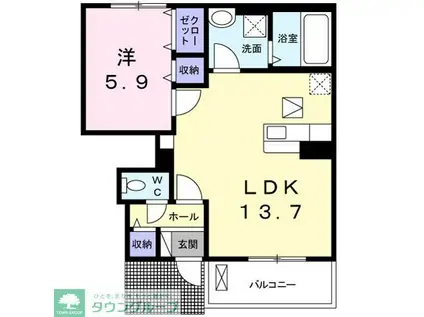 サンストーンIII(1LDK/1階)の間取り写真