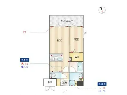 PRADO OHASHI(1LDK/3階)の間取り写真