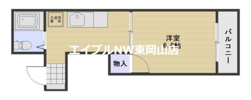 サンジェルマン中納言(1K/6階)の間取り写真