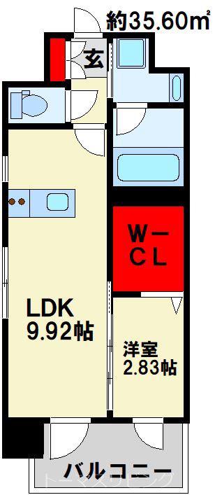 プレジデンスざ・さくら通(1LDK/5階)の間取り写真