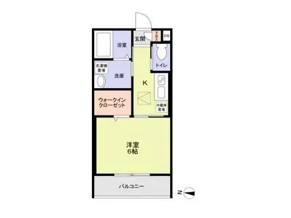 GARDEN TERRACE ウエスト(1K/1階)の間取り写真