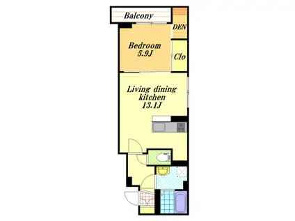 チムニー(1LDK/3階)の間取り写真