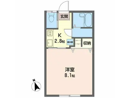 ブライト友愛(1K/1階)の間取り写真