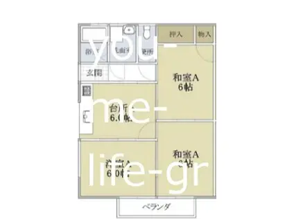 みやびハイツ(3DK/1階)の間取り写真