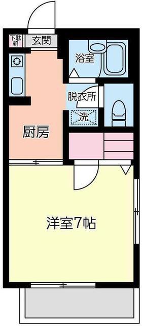 クラウンスクエア(1K/2階)の間取り写真
