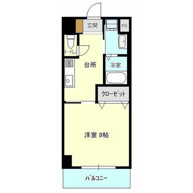 フルリール松浦II(1K/1階)の間取り写真
