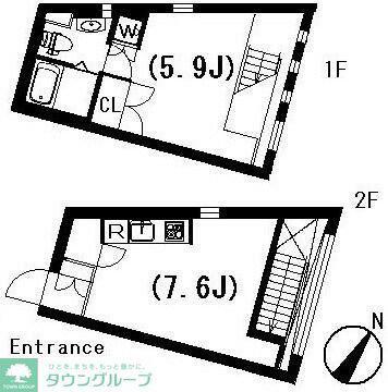 ラティエラ祐天寺(1LDK/2階)の間取り写真