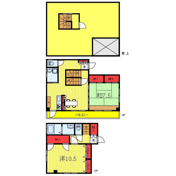 フォーリア板橋本町(2LDK/2階)の間取り写真