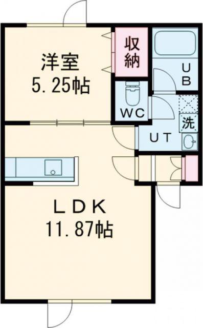 レザングレーヌ(1LDK/2階)の間取り写真