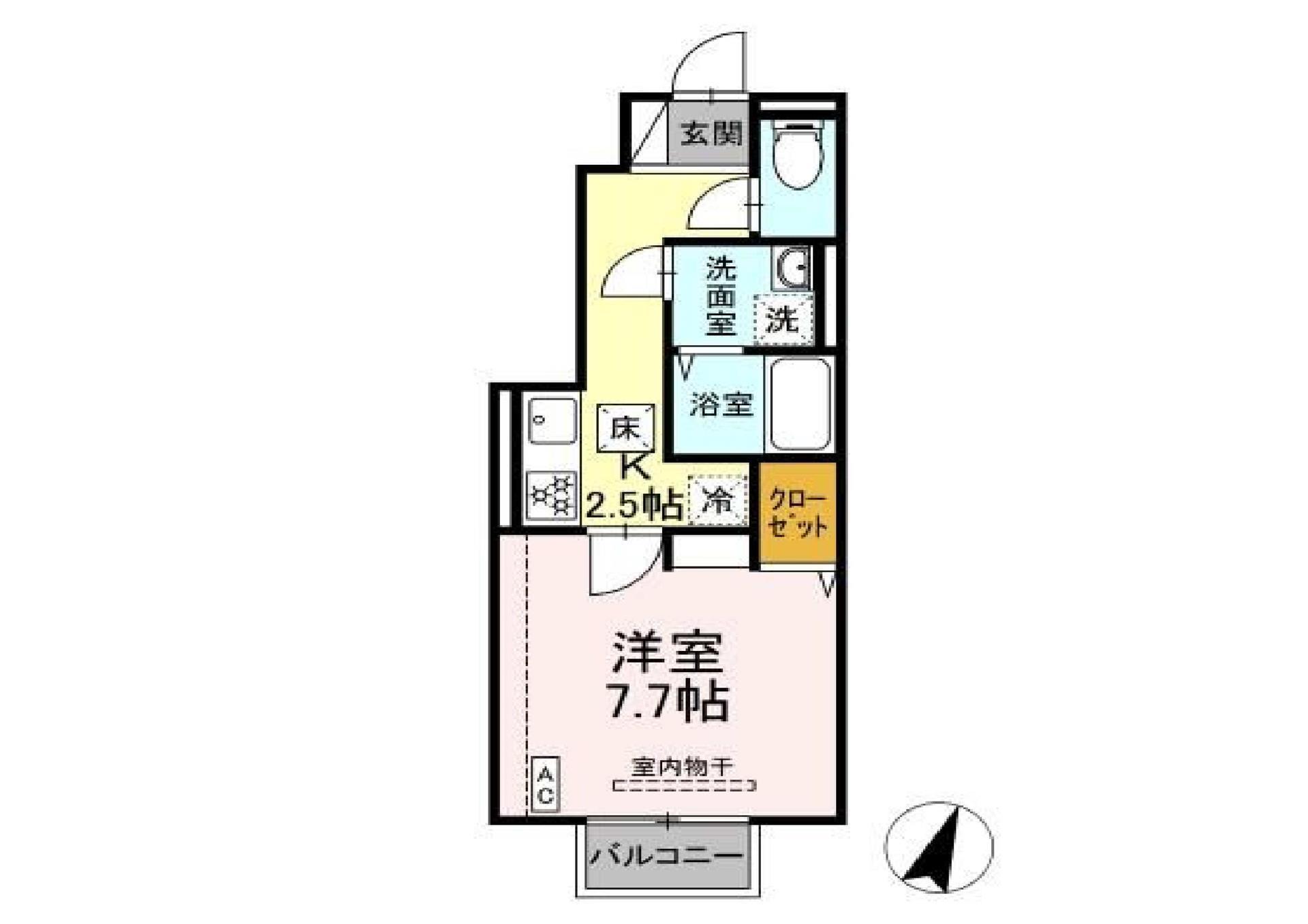 令和BELLII(1K/1階)の間取り写真