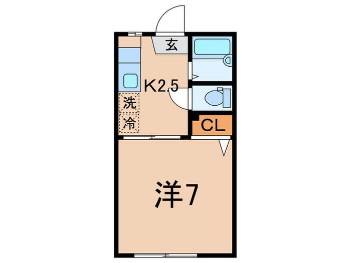 コートゼームス(1K/1階)の間取り写真