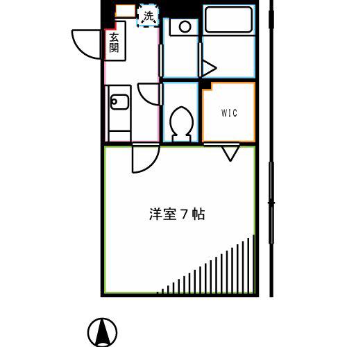 ハイツ148 II(1K/2階)の間取り写真