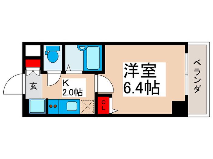 ドゥーエ浦安II(1K/7階)の間取り写真
