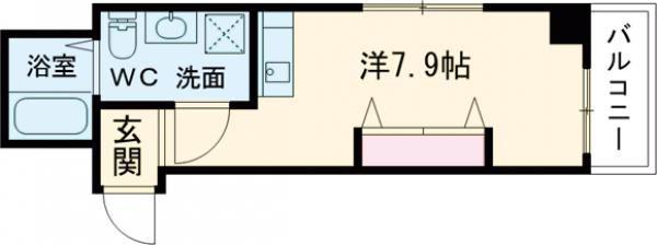 伊野ビル(ワンルーム/7階)の間取り写真