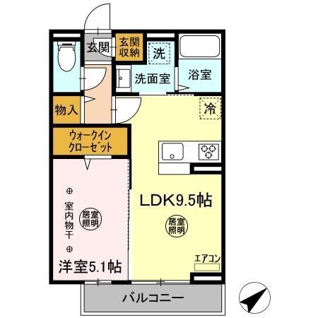 ボア・フォレット(1LDK/2階)の間取り写真