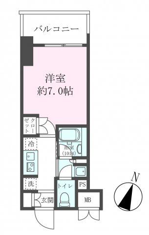 クレストコート靭公園 THE CLASS(1K/6階)の間取り写真