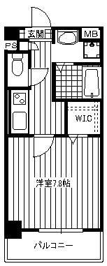 フローリッシュ湘南台(1K/1階)の間取り写真