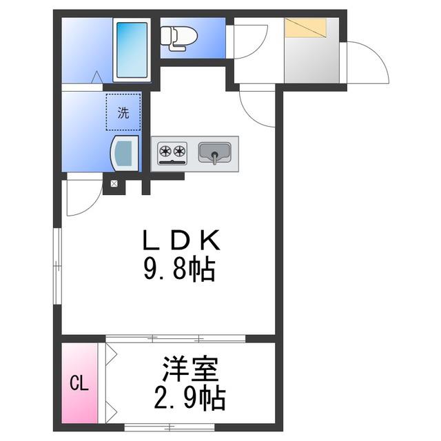 フェリーチェ泉大津(1LDK/1階)の間取り写真