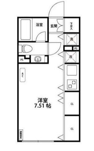 GC目白(ワンルーム/4階)の間取り写真