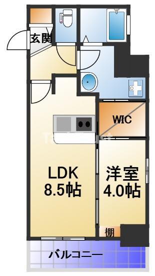 アーバンカーサ蒲生(1LDK/4階)の間取り写真