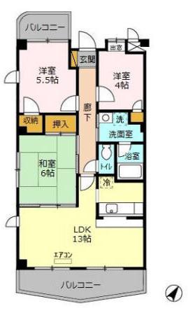 シーサイドスクウェア弐番館(3LDK/3階)の間取り写真