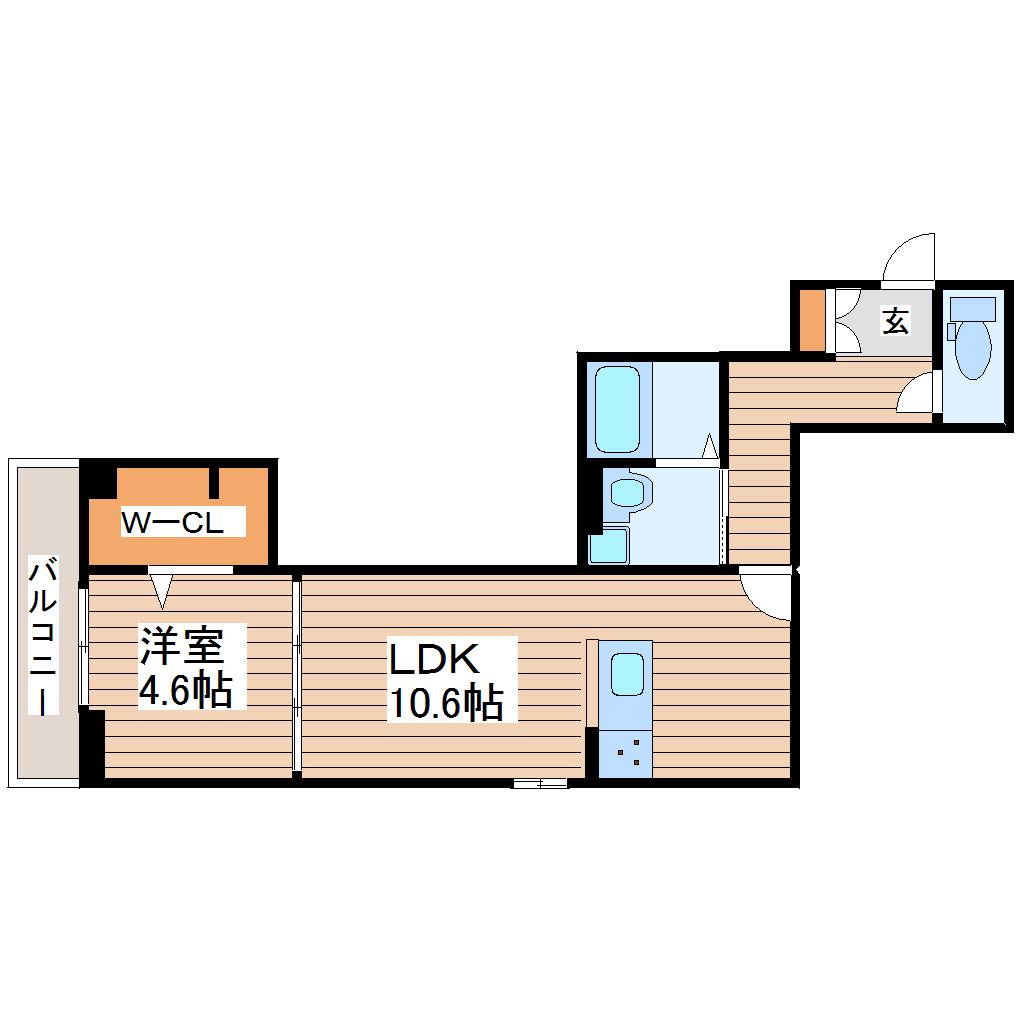 D-ROOM大和町(1LDK/3階)の間取り写真