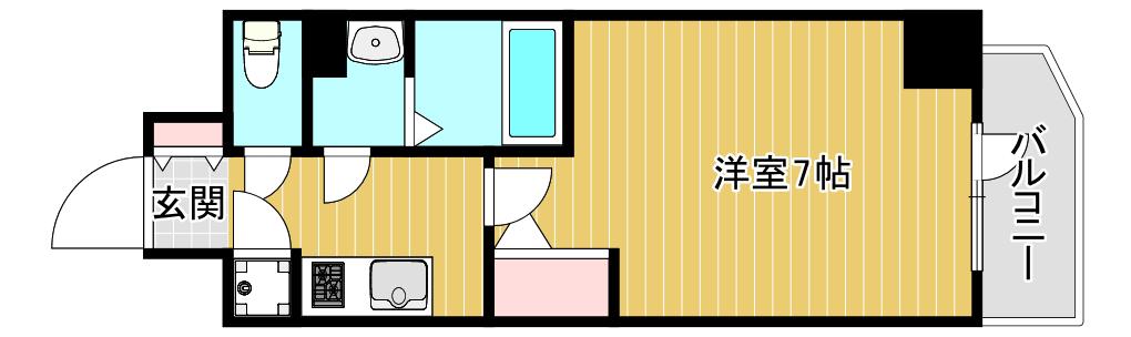 エスリード難波 THE FIRST(1K/6階)の間取り写真