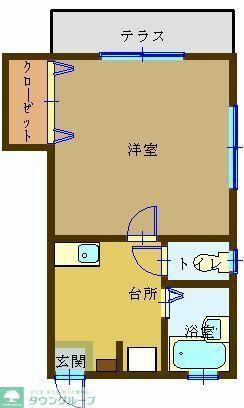 光ハイツ(1K/2階)の間取り写真