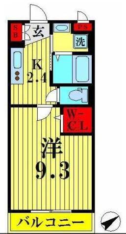 エレガンスチヨダ II(1K/1階)の間取り写真