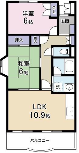 ハイツ丸山(2LDK/2階)の間取り写真