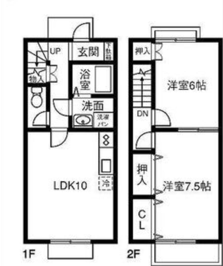 セレノ・あいか(2LDK/2階)の間取り写真