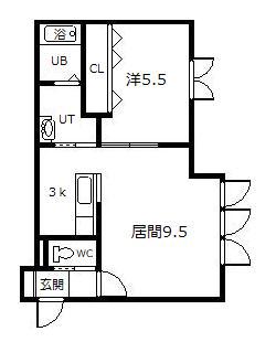プラス33(1LDK/1階)の間取り写真