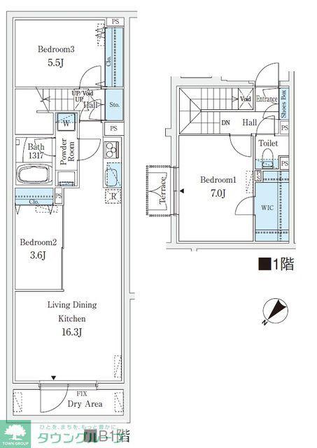 CREATIF学芸大学(3LDK/1階)の間取り写真