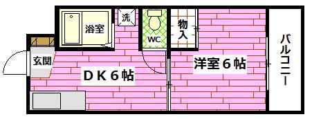 クレストビュー長束(1K/1階)の間取り写真