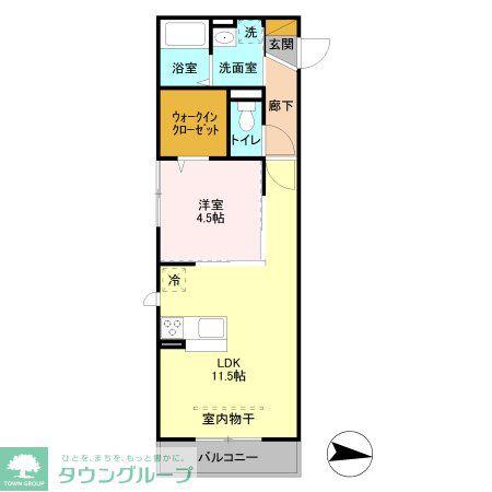 K-プレイス戸塚(1LDK/3階)の間取り写真