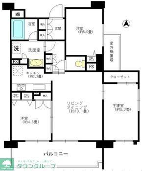 イニシア両国(3LDK/10階)の間取り写真