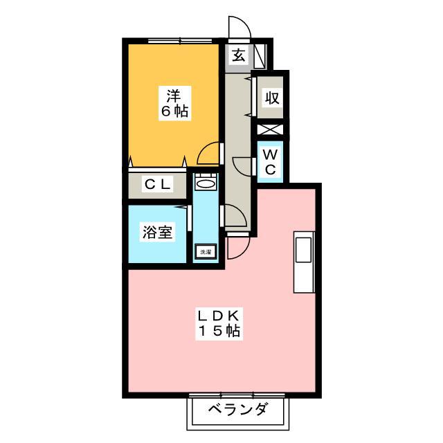 ニューエクセル(1LDK/2階)の間取り写真