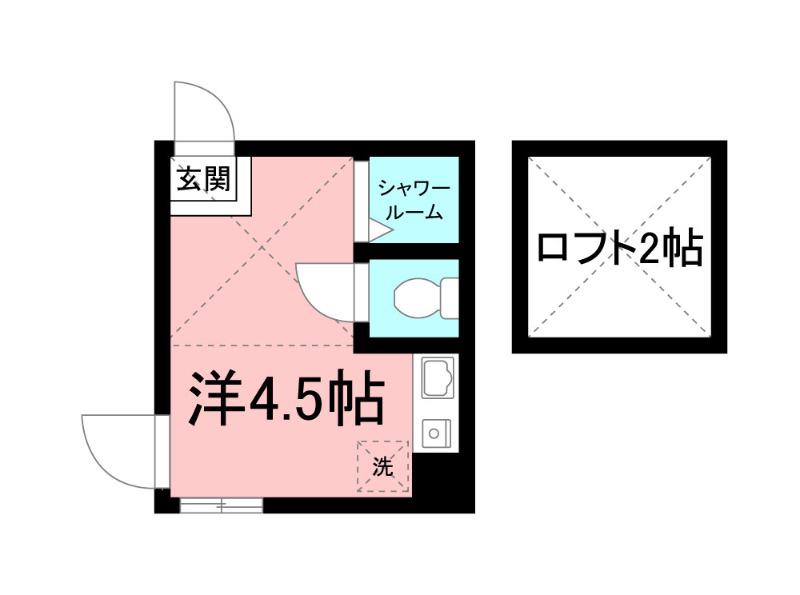 ソフィアミラー(ワンルーム/2階)の間取り写真