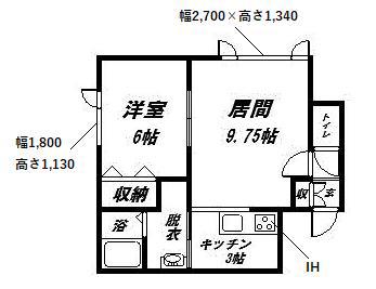 エリア63(1LDK/1階)の間取り写真