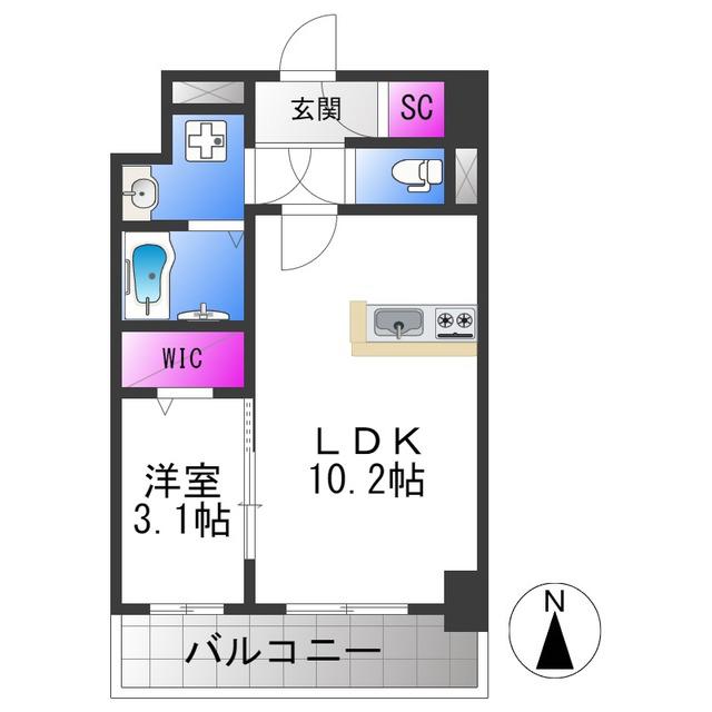 BERNGARDENHAYASHIJI・ベルンガーデン林寺(1LDK/5階)の間取り写真