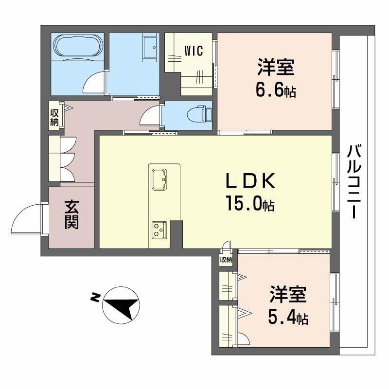 シャーメゾンエスペランサ(2LDK/1階)の間取り写真