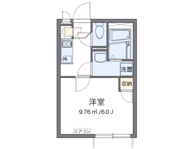 レオネクストハウス(1K/2階)の間取り写真